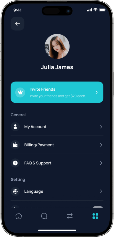 Pancakeswap clone user profile screen