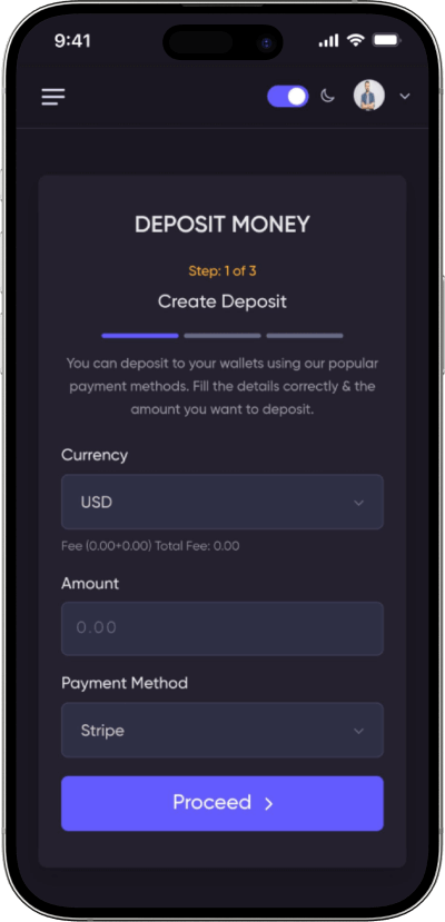 PayPal Clone Deposit Money Screen