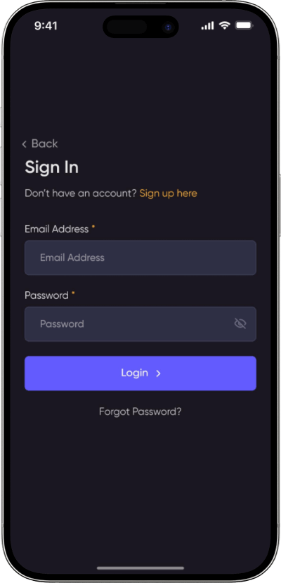 PayPal Clone Sign In Screen