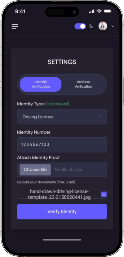 PayPal Clone User ID Verification screen