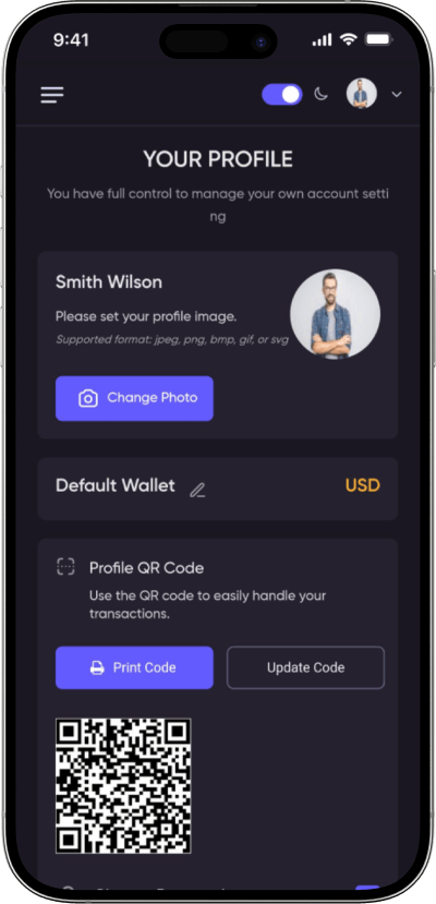 PayPal Clone User Profile Screen