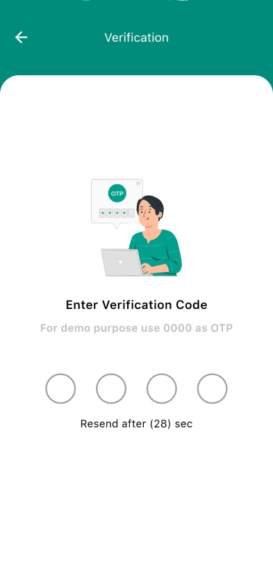 Phone number verification screen