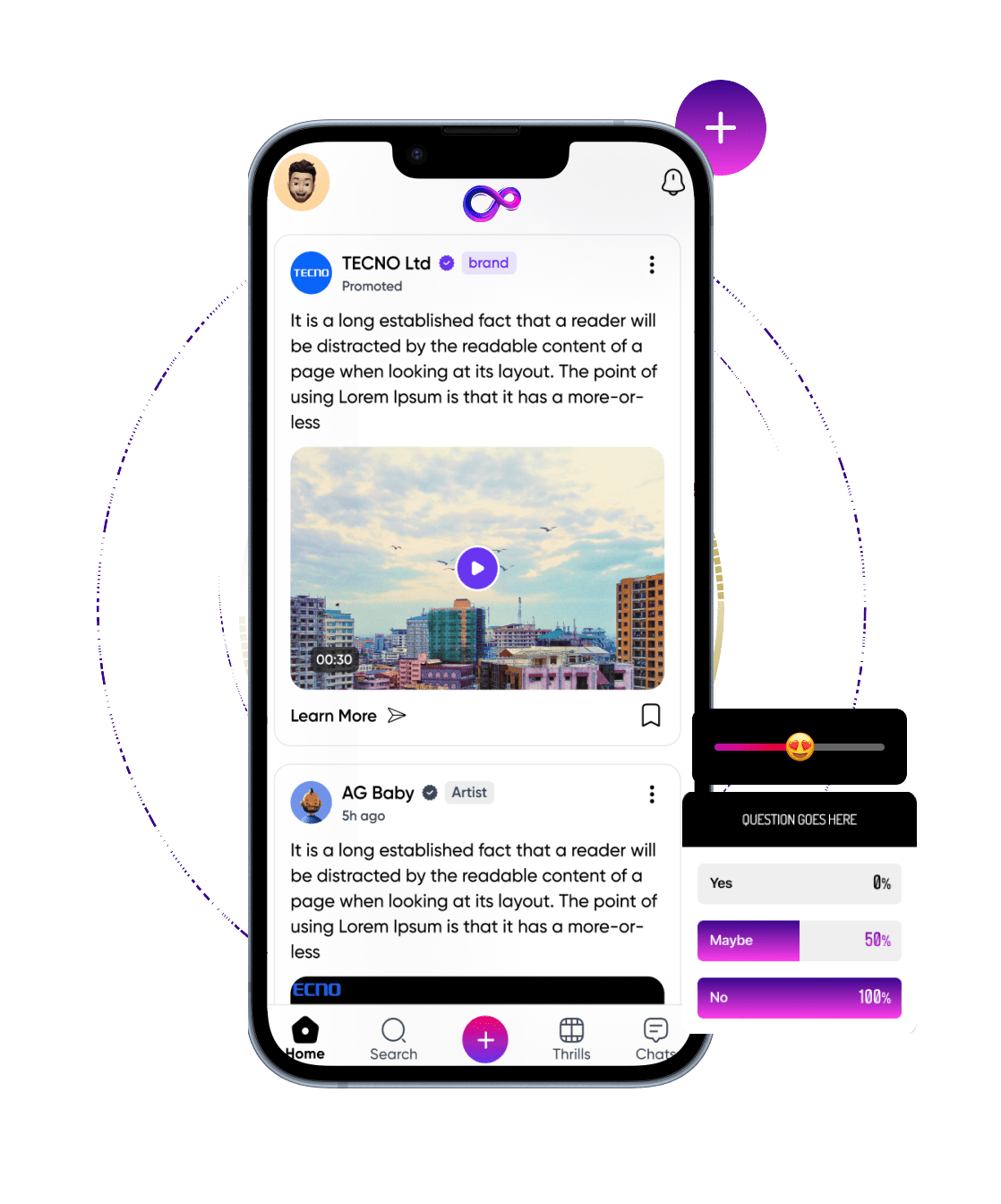 Posts and interactions screen- instagram clone
