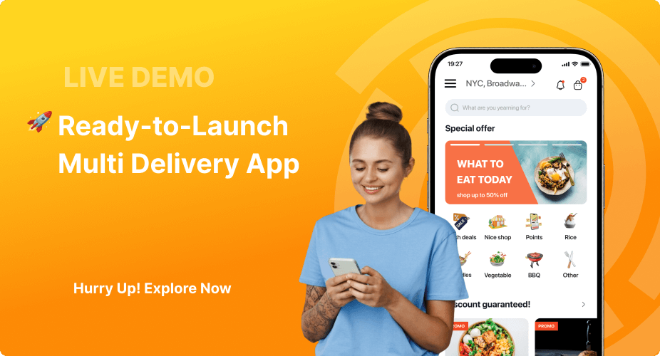 Ready-to-launch Multi-delivery app like Postmates demo
