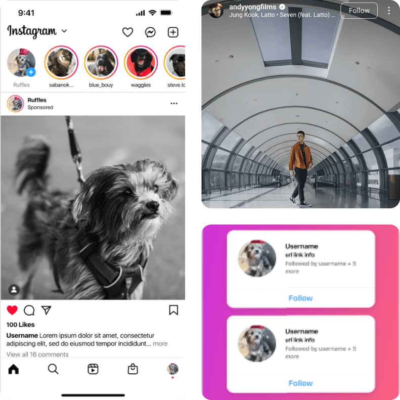 Social media app home screen