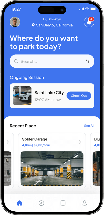SpotHero clone home screen