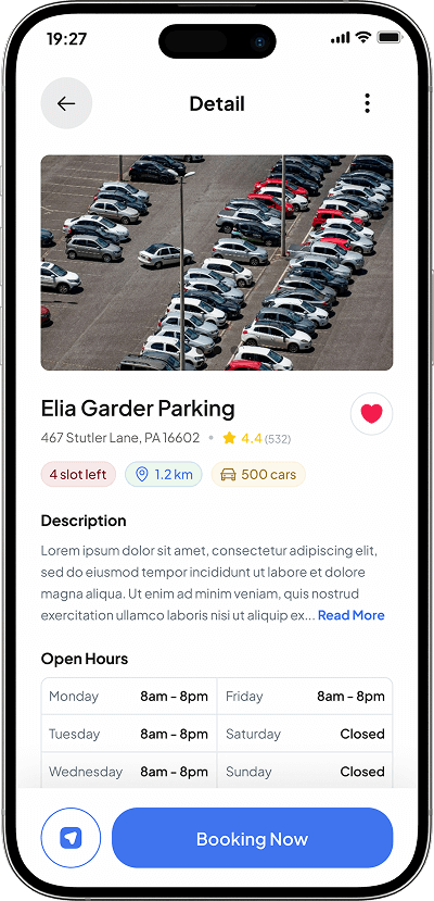 SpotHero clone parking detail screen