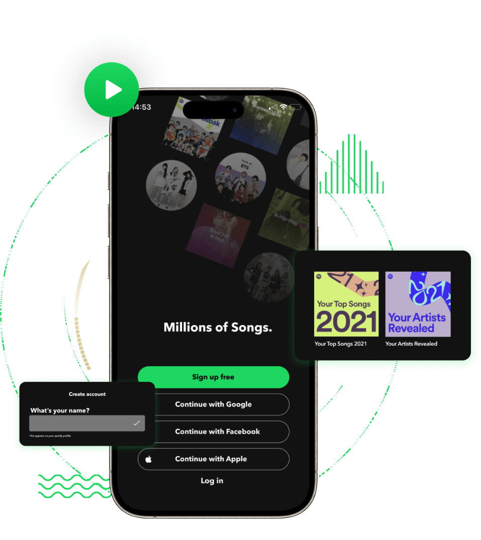 Spotify clone Features for Music Listeners