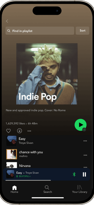 Spotify clone playlist screen