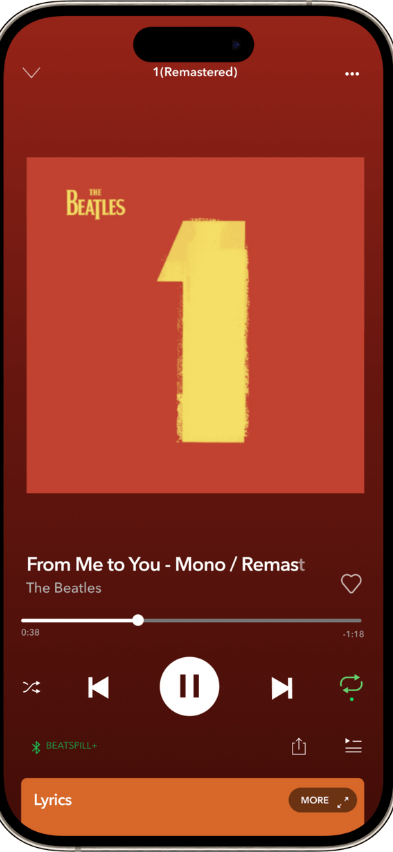 Spotify clone song playing screen