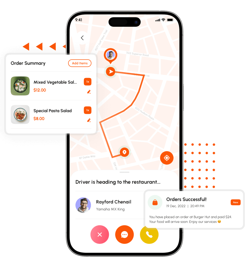 Swiggy clone live order tracking feature