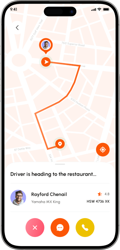 Swiggy clone order tracking screen