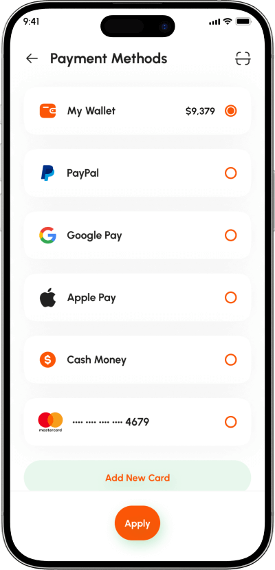 Swiggy clone payment methods screen
