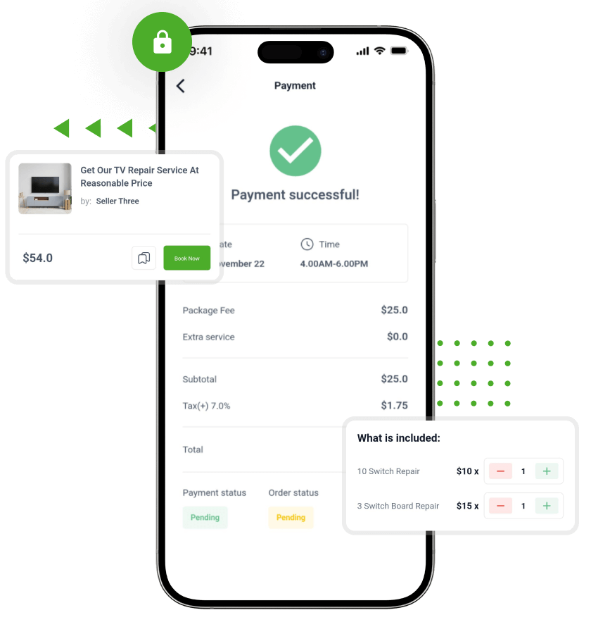 TaskRabbit clone service preview and payment successful feature