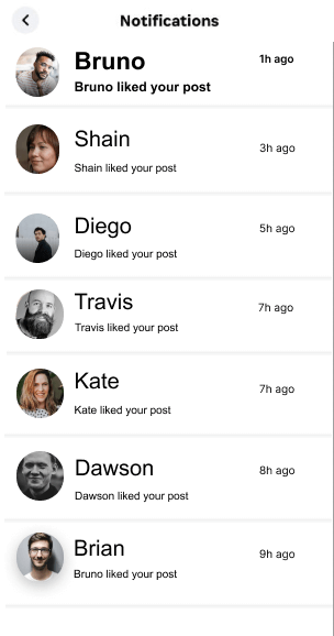 Threads clone notifications screen