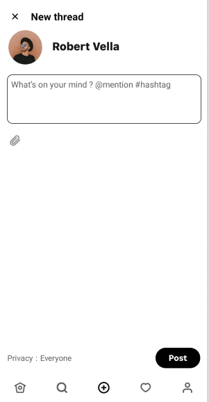 Threads clone post creation screen