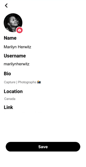 Threads clone profile management screen