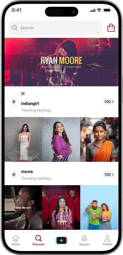 TikTok clone trends screen