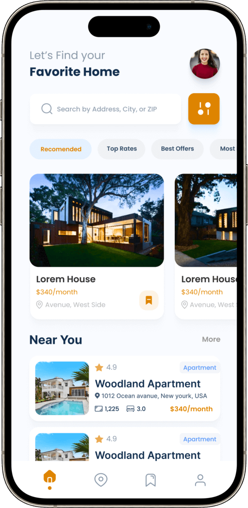 Trulia Clone Home screen