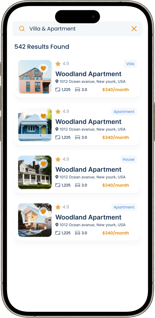 Trulia Clone search result screen