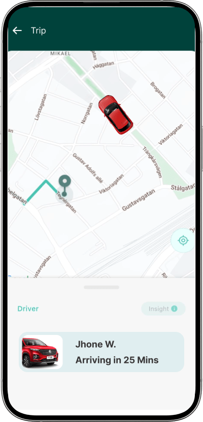 Uber clone real time tracking screen