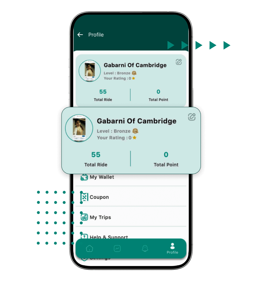 Uber clone user profile feature