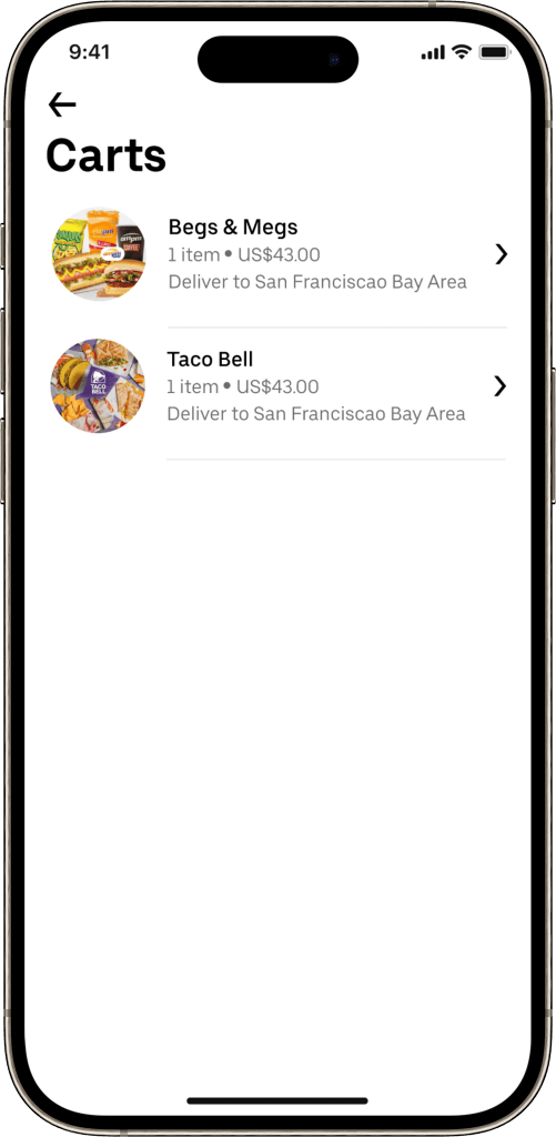 Ubereats clone Cart screen