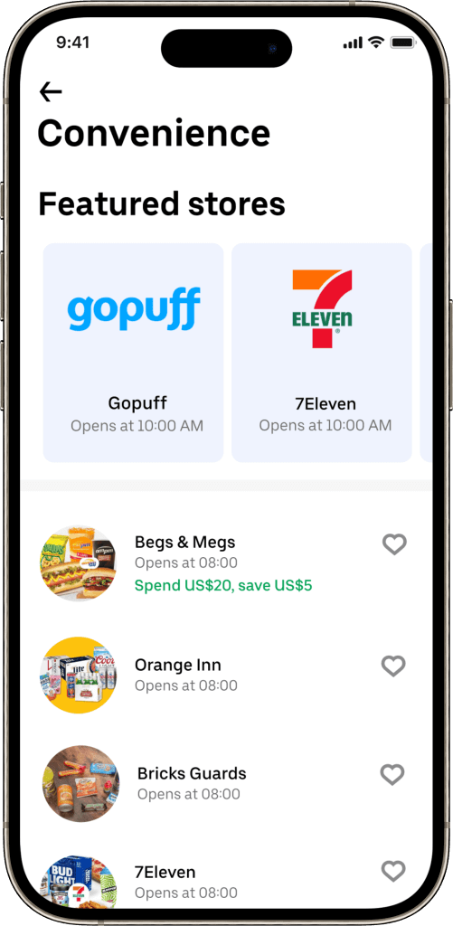 Ubereats clone Featured stores screen