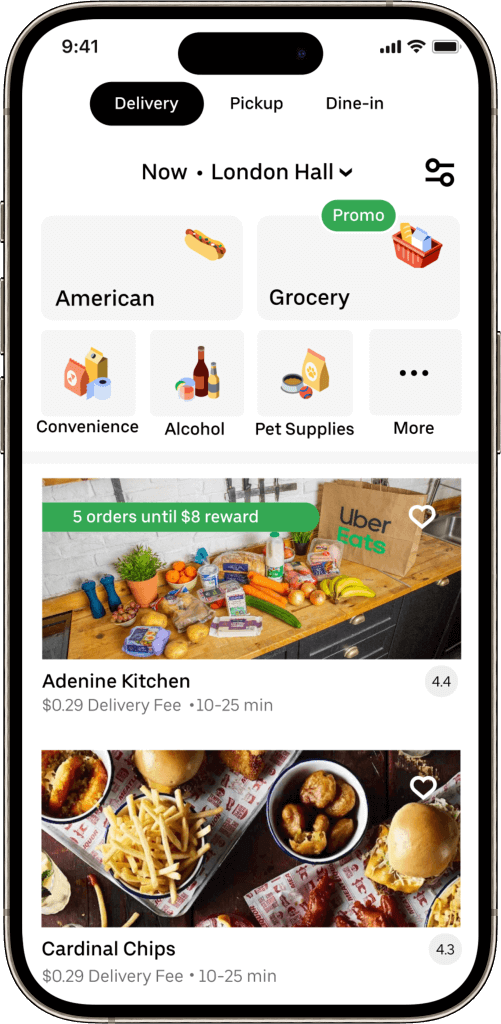 Ubereats clone home screen