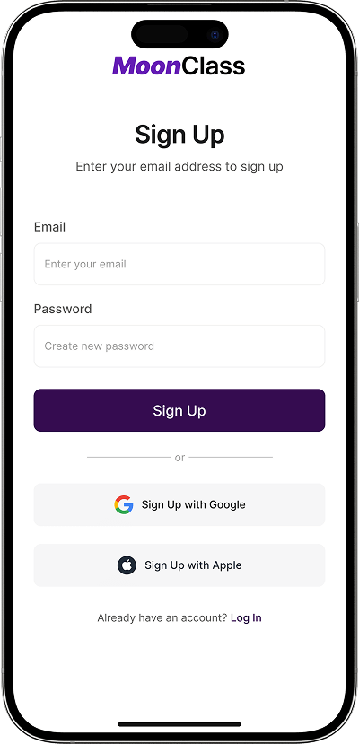 Udemy clone signup screen