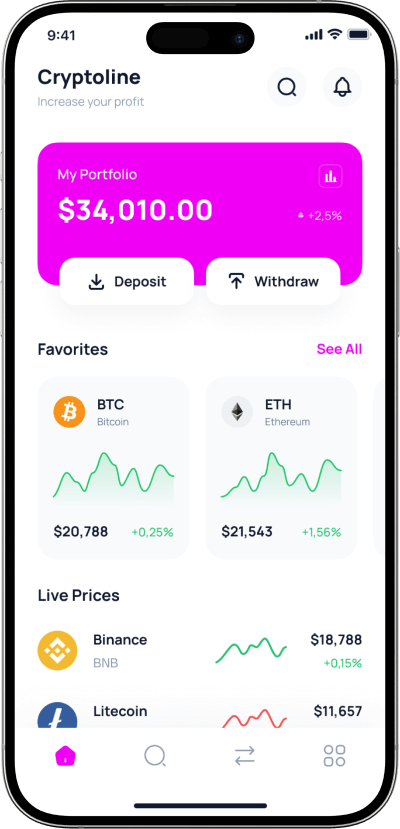 Uniswap clone home screen