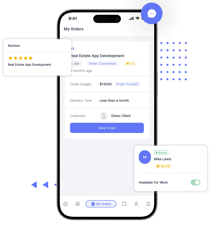 Upwork clone features for freelancers