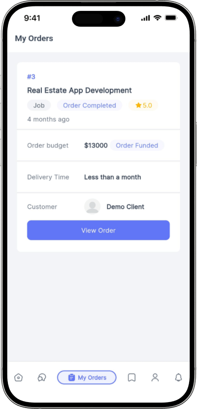 Upwork clone my orders screen