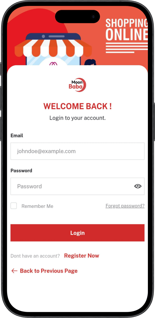 user sign in screen