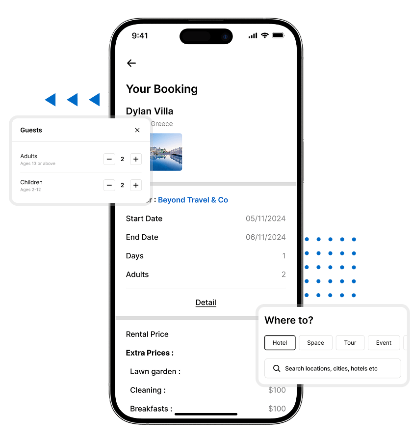 Vacation rental script booking details and price breakdown feature