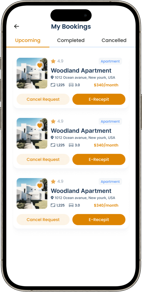 Vrbo Clone My booking screen