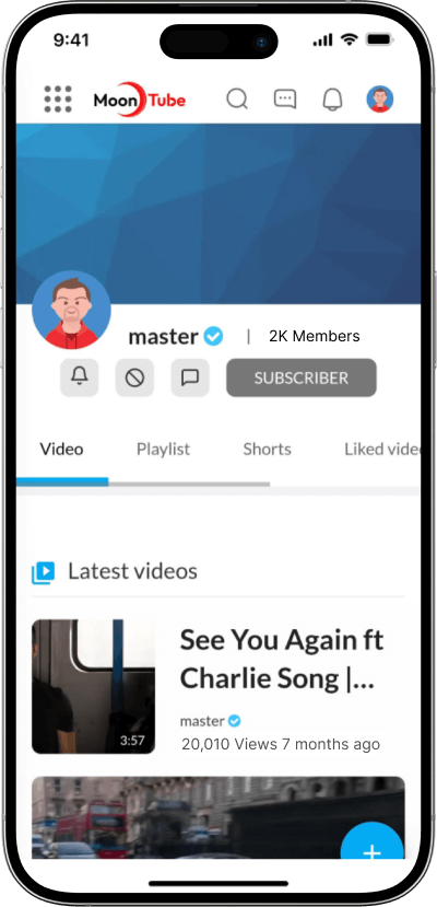 Youtube clone channel overview screen