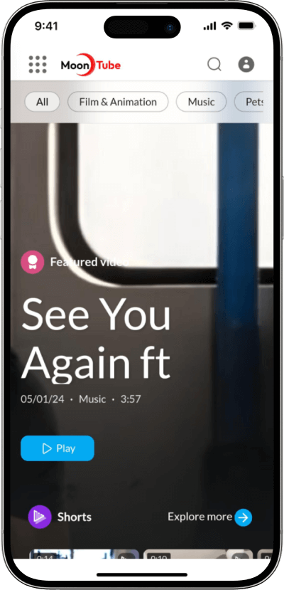 Youtube clone featured video screen