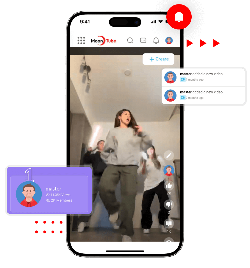 Youtube clone notifications and channel preview features
