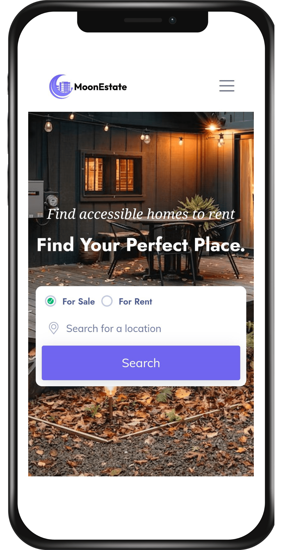 zillow clone home screen