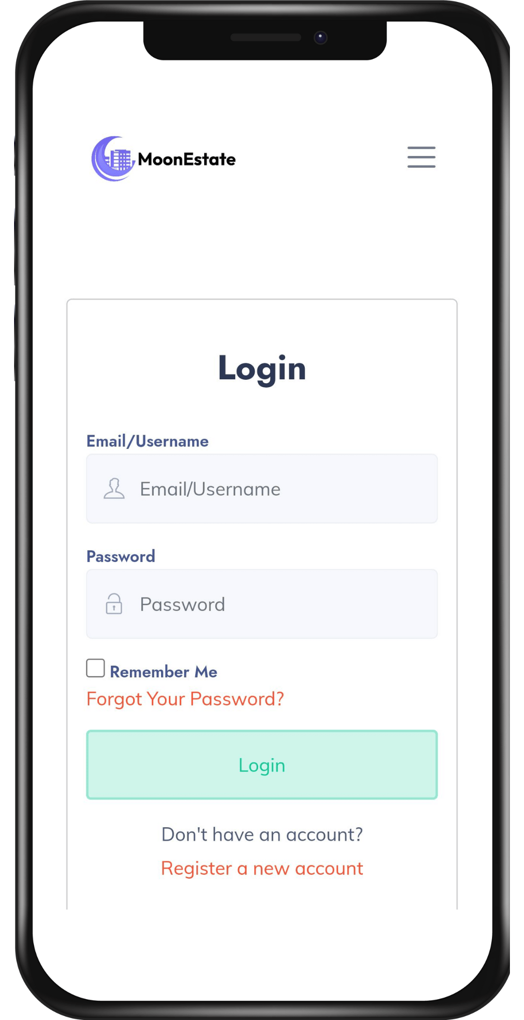 Zillow clone login screen