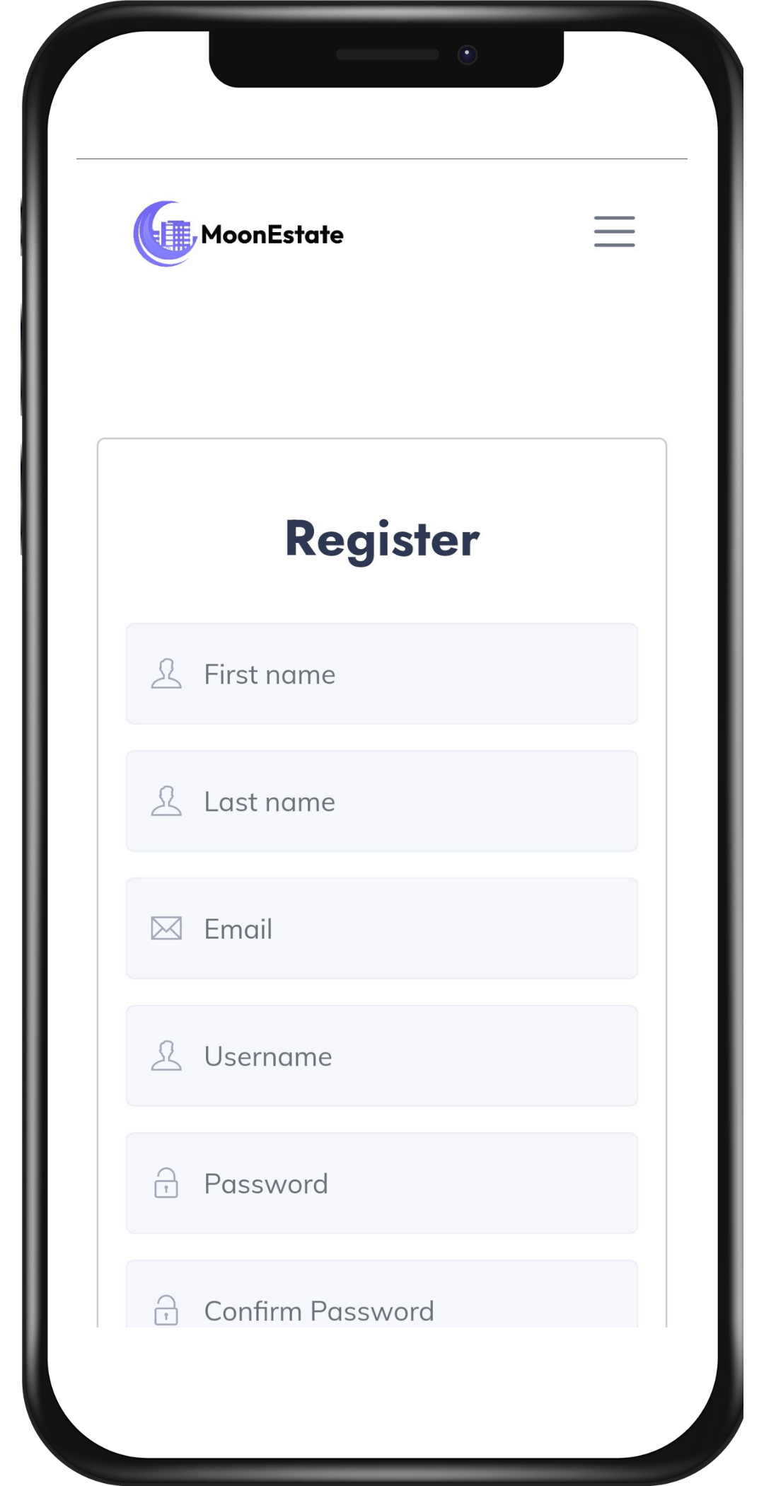 Zillow clone register screen