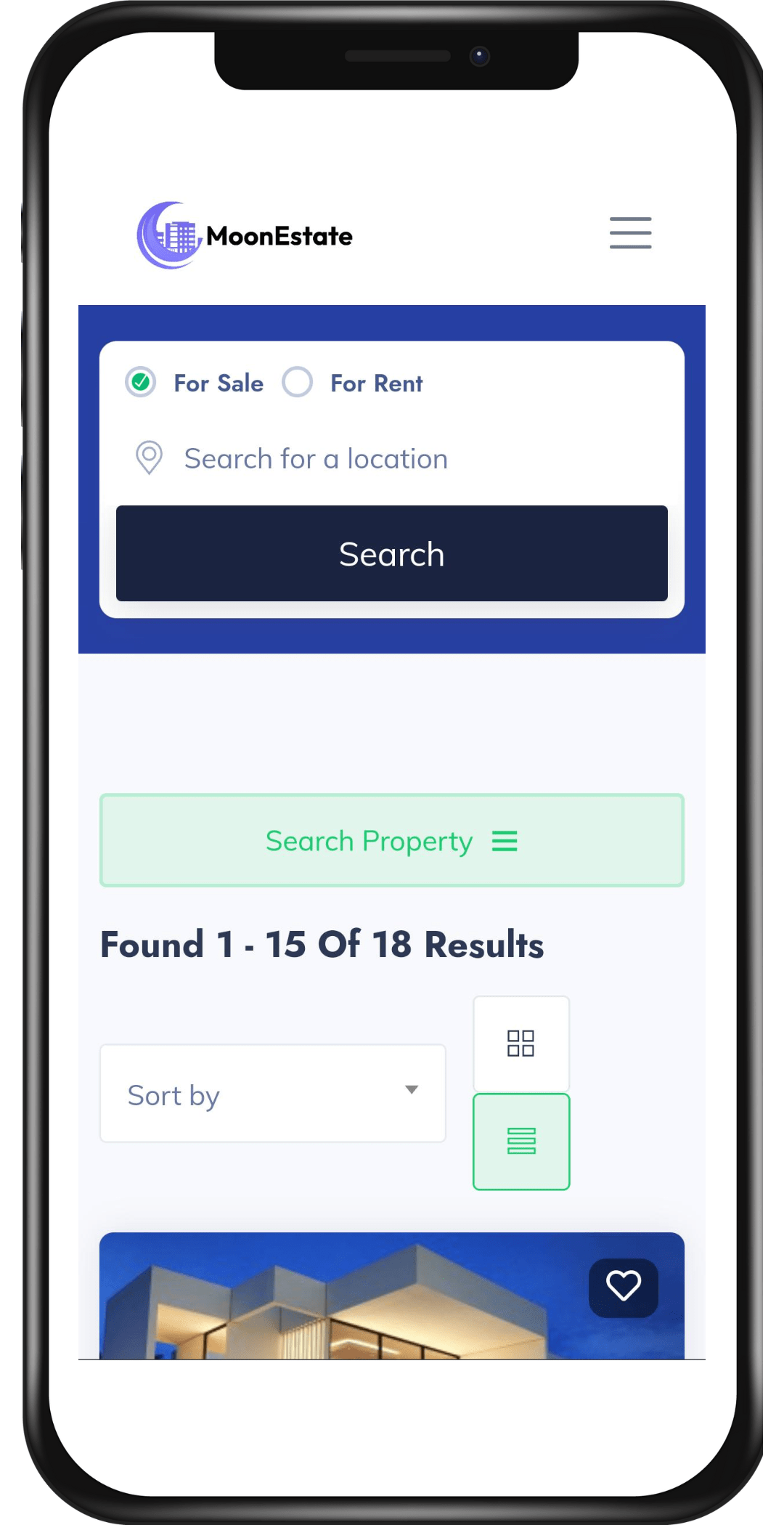 zillow clone search screen