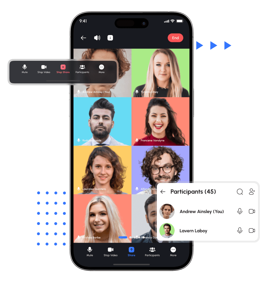 Zoom clone advanced features