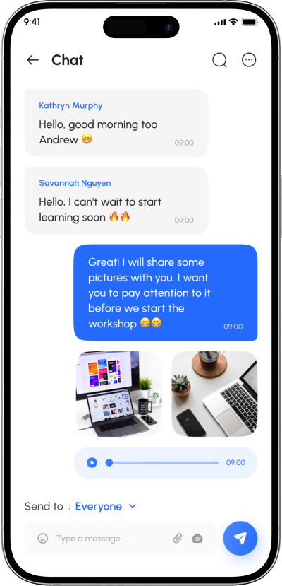 Zoom clone group chat screen