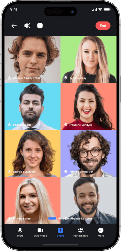 Zoom clone meeting screen